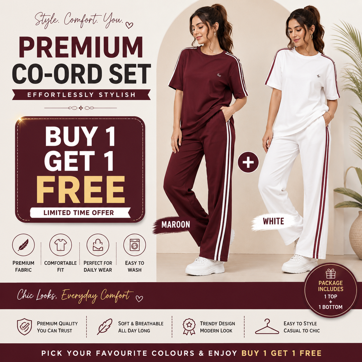 Women's Premium Co-Ord Set – Buy 1 Get 1 FREE