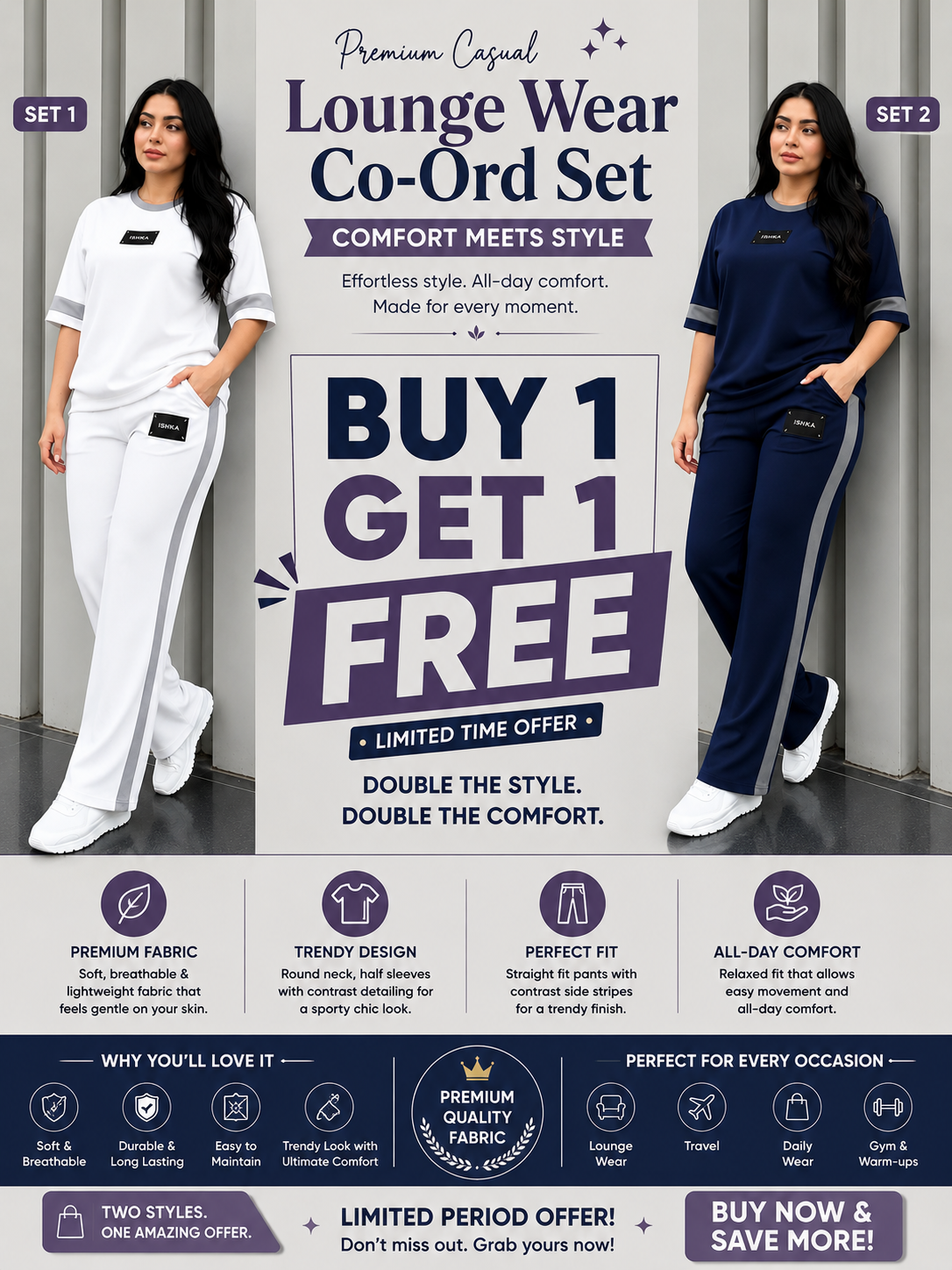 Women's Premium Co-Ord Set – Buy 1 Get 1 FREE