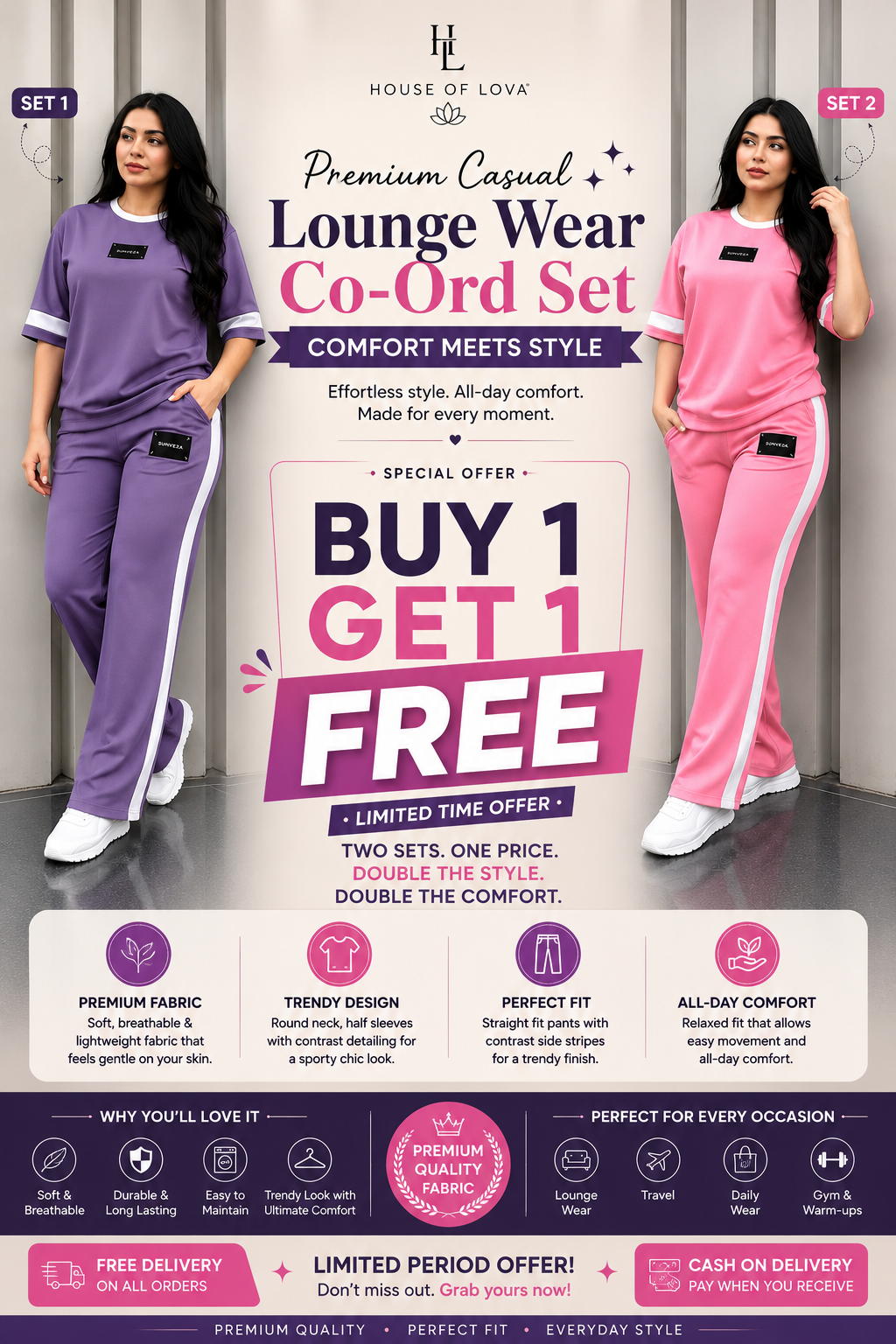 Women's Premium Co-Ord Set – Buy 1 Get 1 FREE
