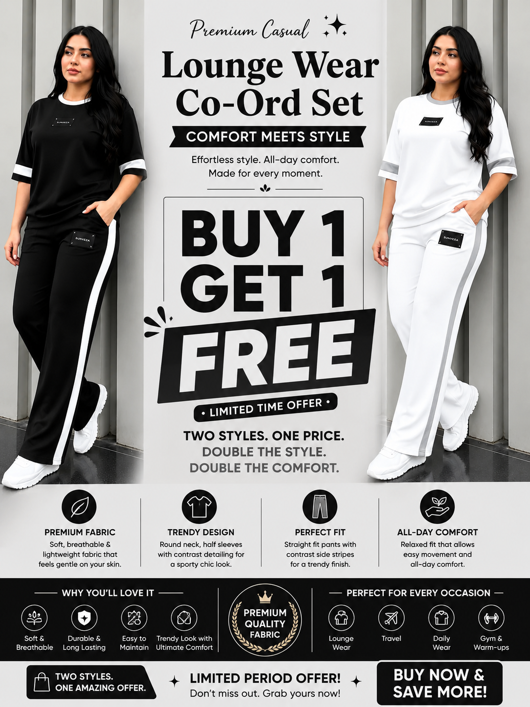 Women's Premium Co-Ord Set – Buy 1 Get 1 FREE