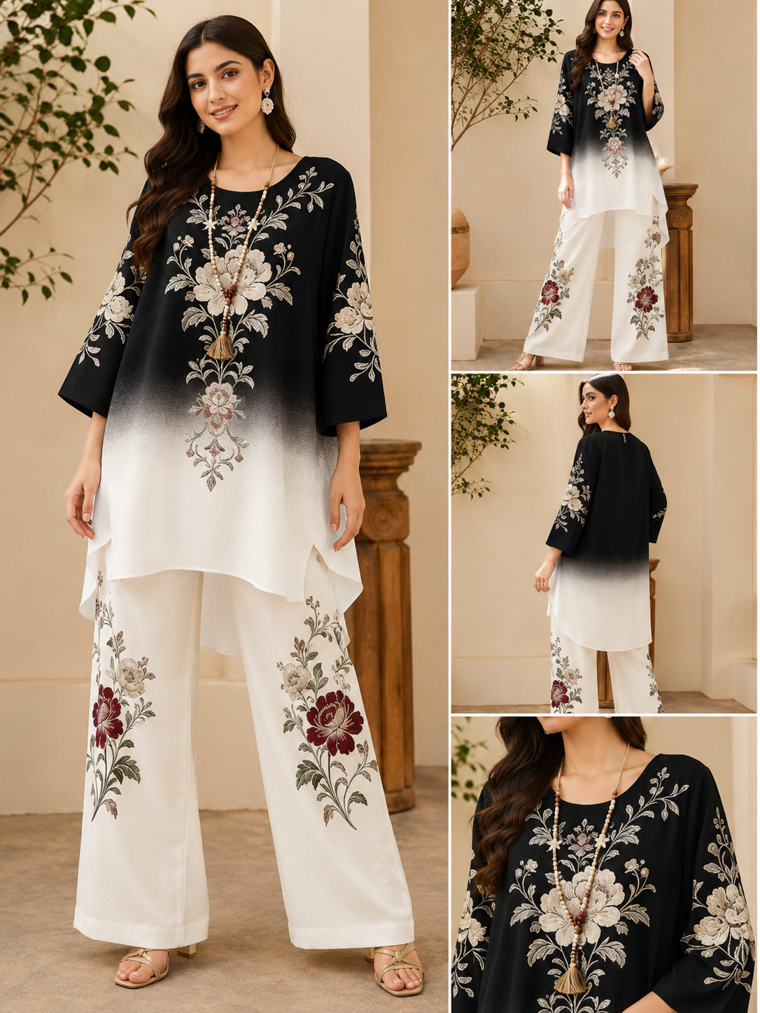 Retro Geometric Plus Size Premium Co-Ord Set