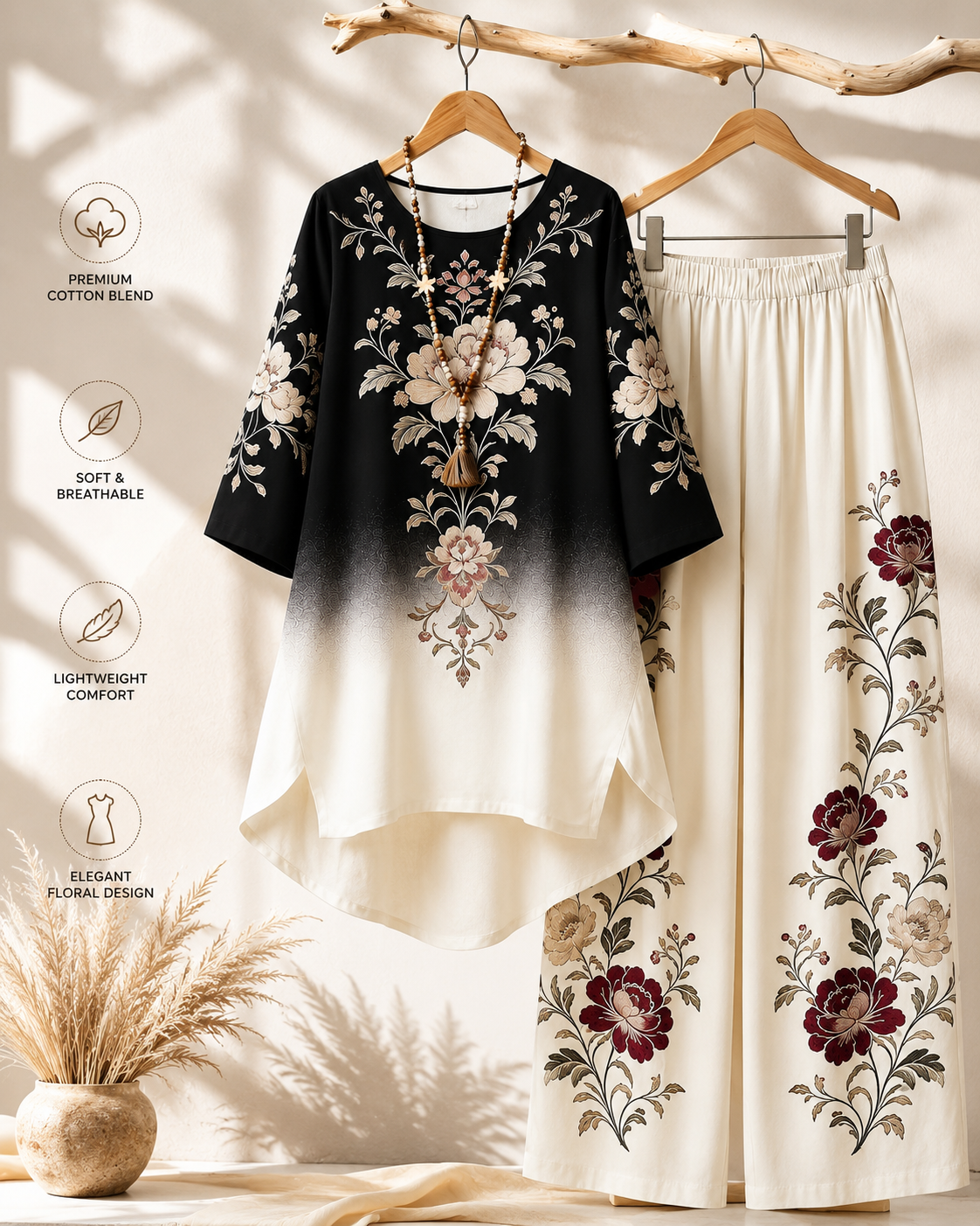 Retro Geometric Plus Size Premium Co-Ord Set