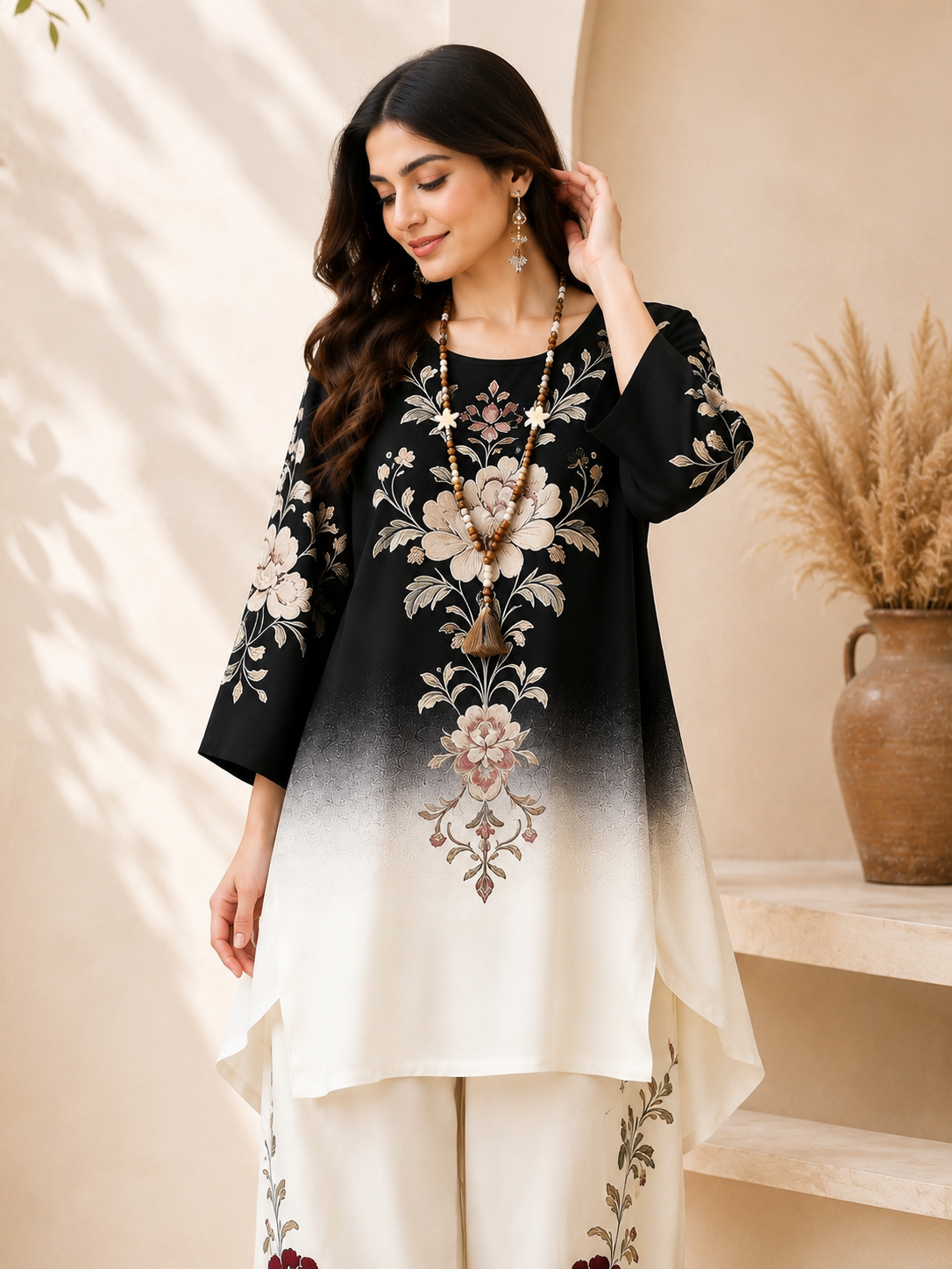 Retro Geometric Plus Size Premium Co-Ord Set