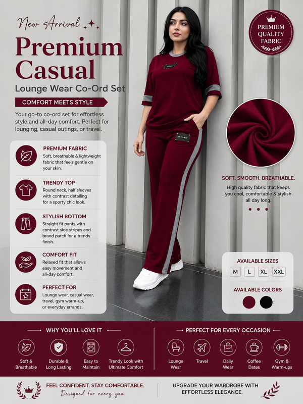 Premium Casual Lounge Wear Co-Ord Set