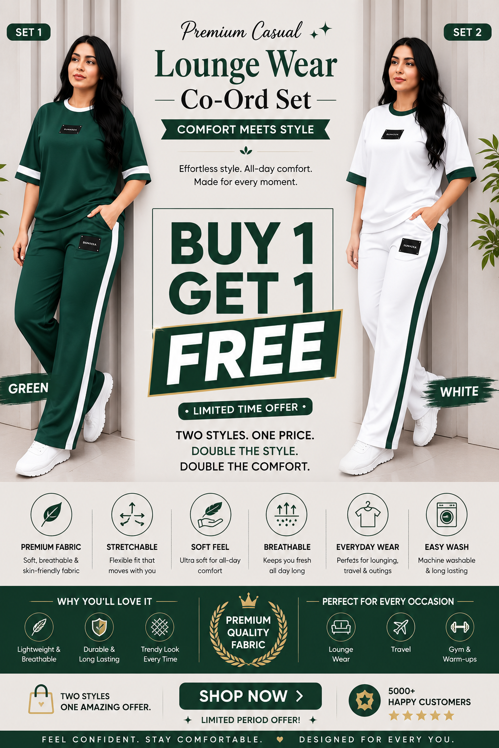 Women's Premium Co-Ord Set – Buy 1 Get 1 FREE