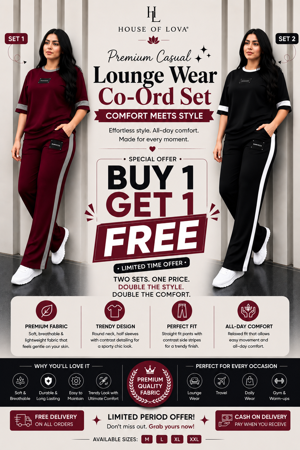 Women's Premium Co-Ord Set – Buy 1 Get 1 Free
