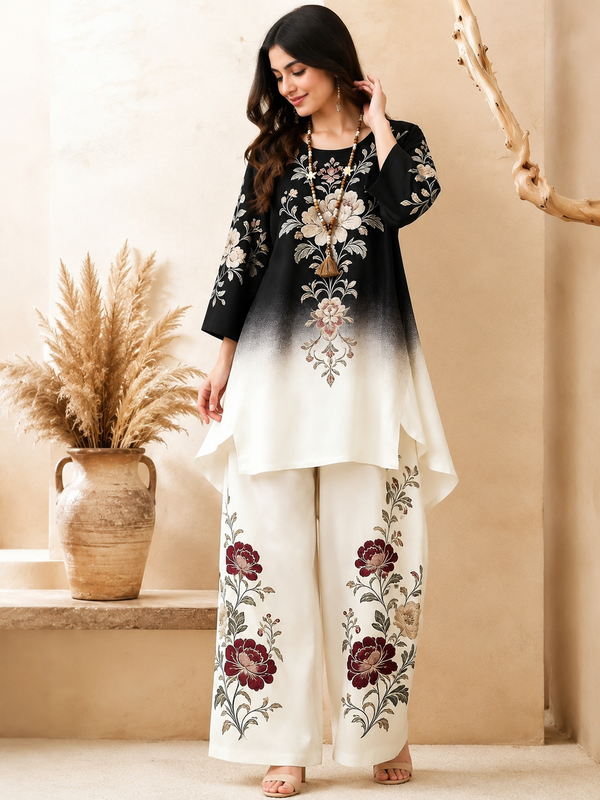 Retro Geometric Plus Size Premium Co-Ord Set