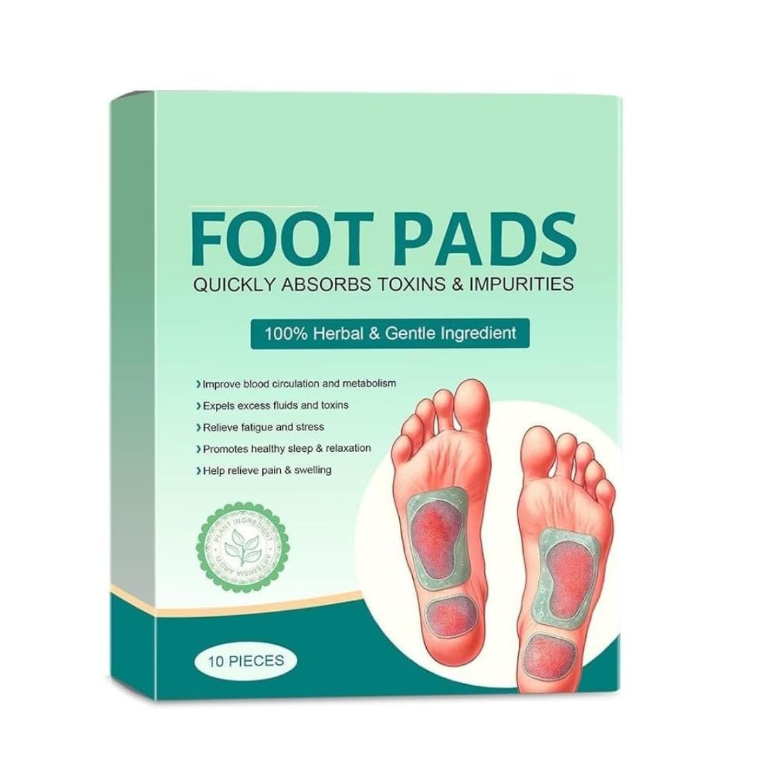 Herbal And Gentle Ingredient Detox Foot Pads (Pack Of 1) (2 Pcs)